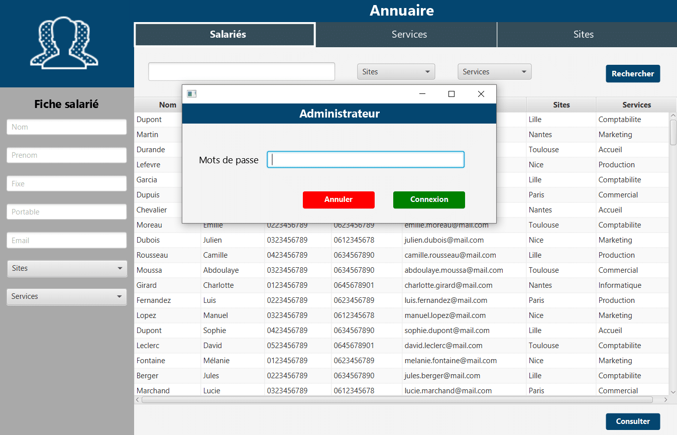 Project Annuaire - Admin