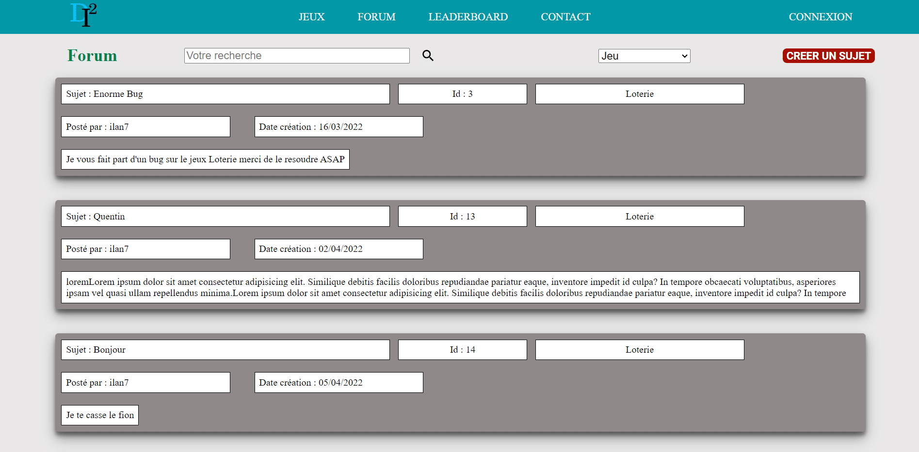 Project DICarre - Forum